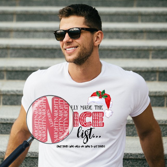 T-shirt Funny Christmas Naughty List Sarcastic Père Noël (Sarcastic Naughty List T Shirt for Him Men Boyfriend Husband Coworker)
