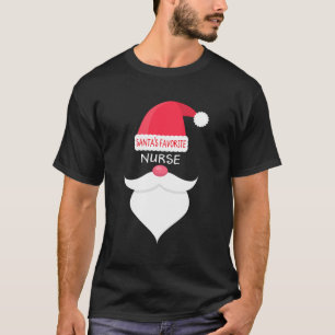 T-shirt Funny Christmas Père Noël Favorite Nurse