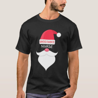 T-shirt Funny Christmas Père Noël Favorite Nurse