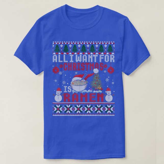 T-shirt Funny Christmas Ramen Ugly Xmas Sweater  (Design devant)