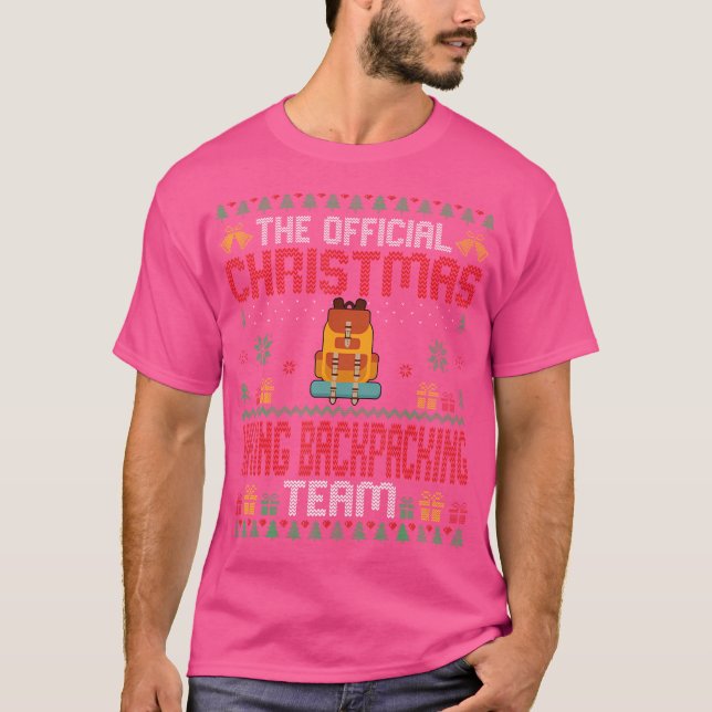 T-shirt Funny Christmas Randonnée Backpacking Team - Campi (Devant)