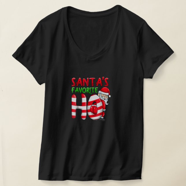 T-shirt Funny Christmas Santas Favorite Ho Père Noël Favor (Poser)