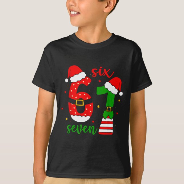 T-shirt Funny Christmas Six Seven 6 7 Meme Gen Alpha Slang (Devant)