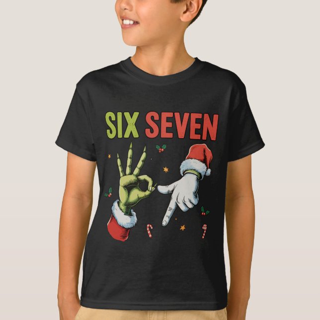 T-shirt Funny Christmas Six Seven 6 7 Meme Xmas Kids (Devant)