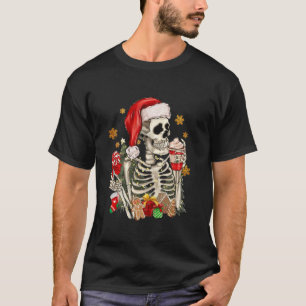 T-shirt Funny Christmas Skeleton Glace Cream Festive Weste