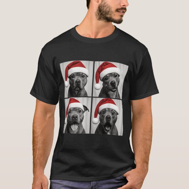 T-shirt Funny Christmas Staffordshire Bull Terrier Santa P (Devant)