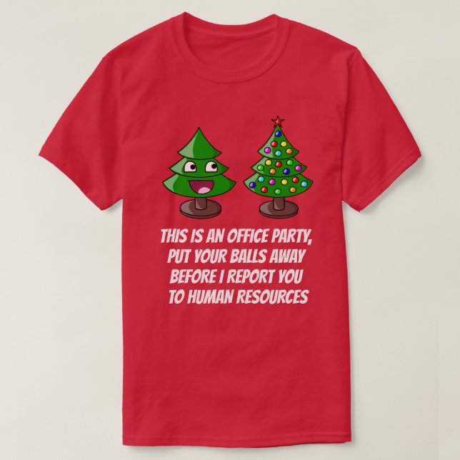 T-shirt Funny Christmas Tree - Office Party (Design devant)