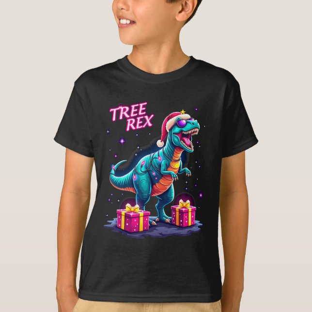 T-shirt Funny Christmas Tree Rex Boys Hommes Cool les anné (Devant)