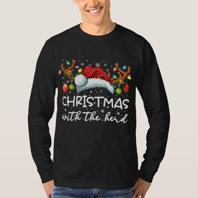 T-shirt Funny Christmas With Santa Shirt  (Devant)