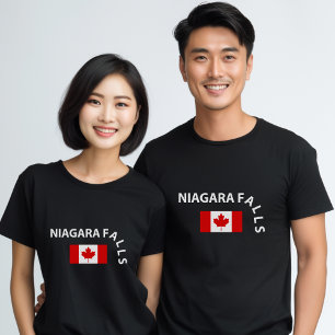 T-shirt Funny Chutes du Niagara Cascade Drapeau canadien D