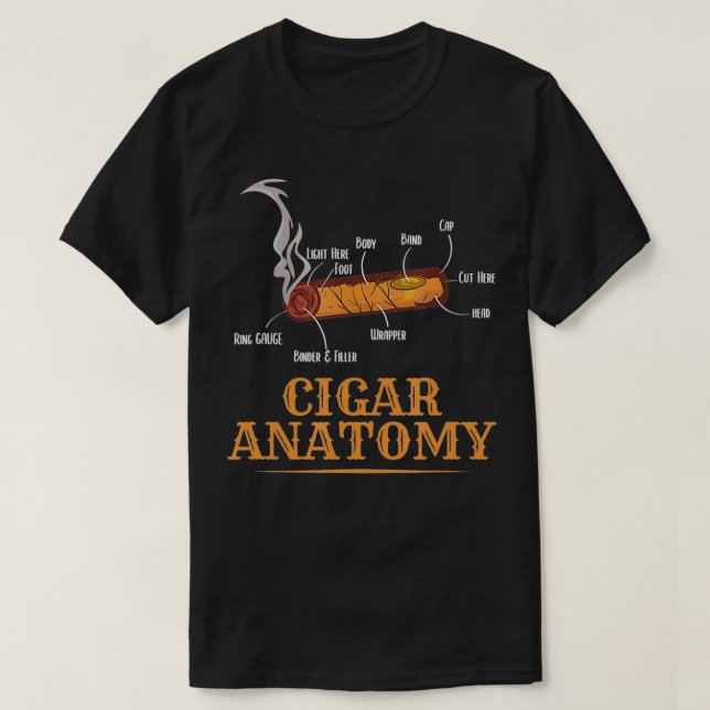 T-shirt Funny Cigar Anatomie Fumeur Cigars Whisky Lover Ho (Design devant)