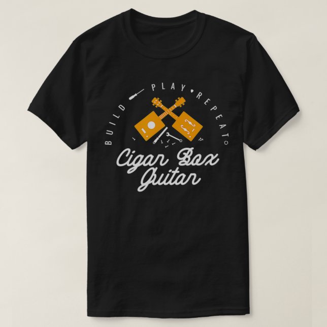 T-shirt Funny Cigar Bo Guitar Guitarist Bassist Music Love (Design devant)
