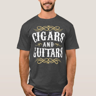 T-shirt Funny Cigar Guitar Cigar Lover Fumer Cadeau pour