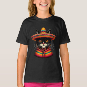 T-shirt Funny Cinco De Mayo Sombrero Festiva Mexicaine Cat