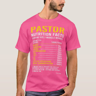 T-shirt Funny Clergé Prêteur Pasteur Faits nutritionnels