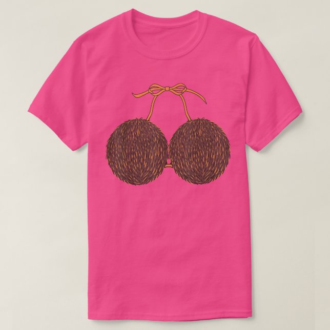 T-shirt Funny Coconut Summer Coconuts Bra Funny Halloween  (Design devant)