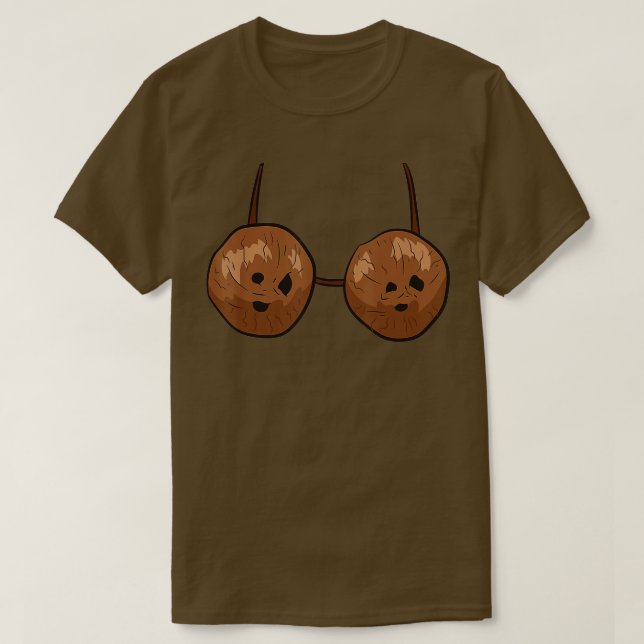 T-shirt Funny Coconut Summer Coconuts Bra Funny Halloween  (Design devant)