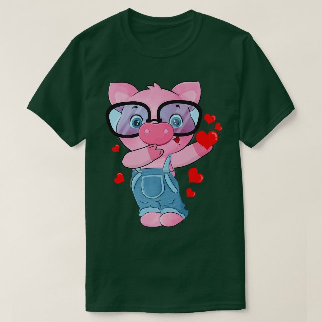 T-shirt Funny Coeur de cochon Saint Valentin Cadeaux migno (Design devant)