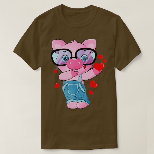 T-shirt Funny Coeur de cochon Valentines jour cadeaux Cute (Design devant)