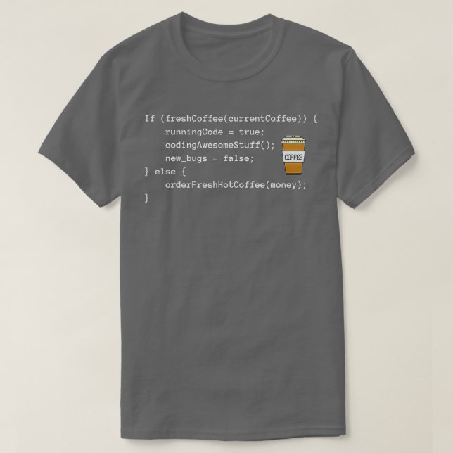 T-shirt Funny Coffee Coding Programmer Java Developer  (Design devant)