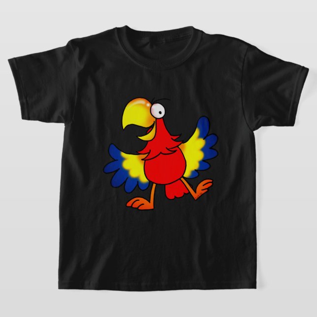 T-shirt Funny Colorful Cartoon Parrot Bird (Poser)