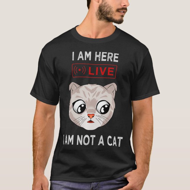 T-shirt Funny Conférence call Je ne suis pas un Cat Meme (Devant)