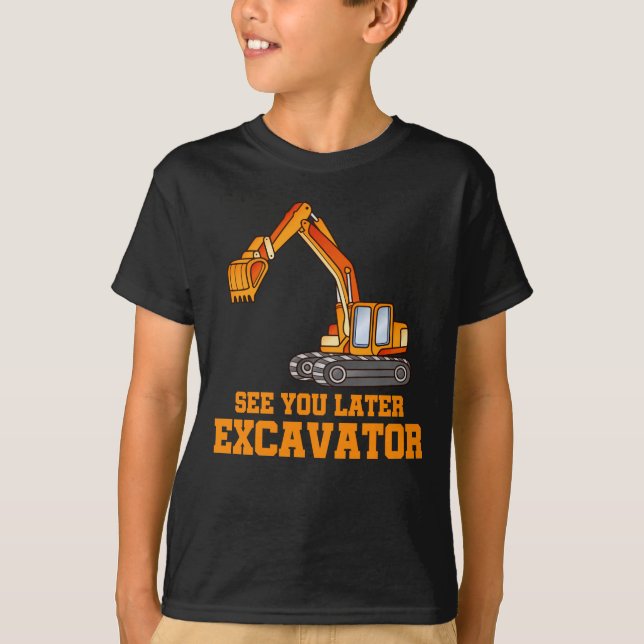 T-shirt Funny Construction Excavator Boys Toddler (Devant)