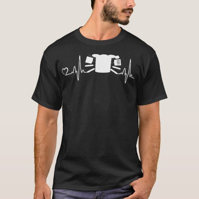 T-shirt Funny Cook Heartbeat Culinary Cooking (Devant)