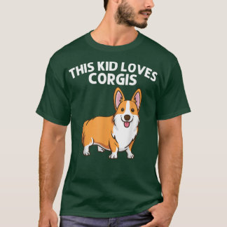T-shirt Funny Corgi Art For Kids Boys Welsh Corgi Dog Anim
