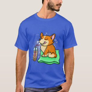 T-shirt Funny Corgi Boire Boba Tea Amoureux des chiens de 