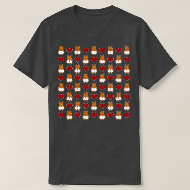 T-shirt Funny Corgi Butt Motif (Design devant)