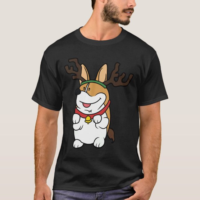 T-shirt Funny Corgi Christmas (Devant)