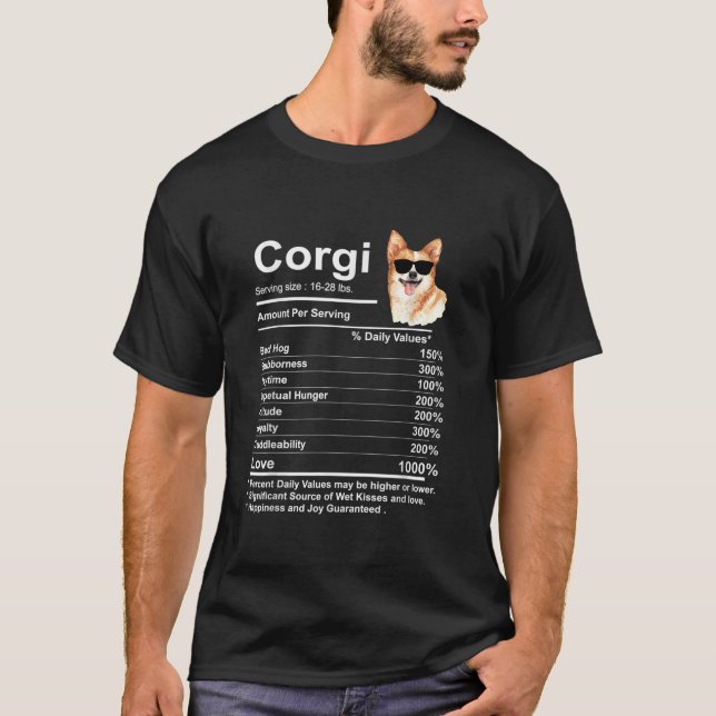 T-shirt Funny Corgi Facts (Devant)