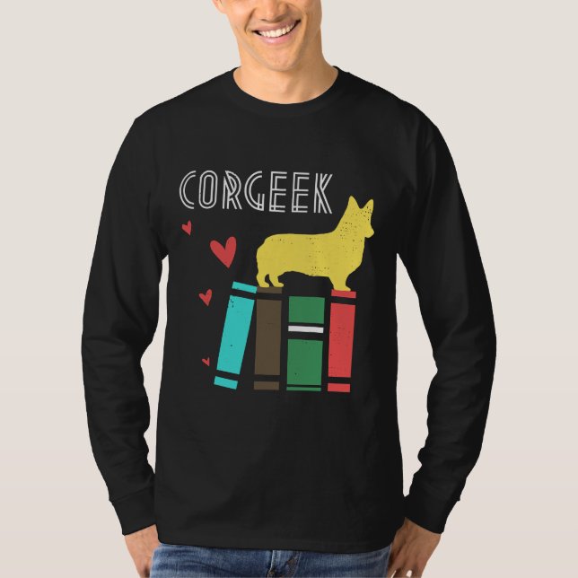 T-shirt Funny Corgi Geek Corgeek Conception de livre Impri (Devant)