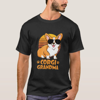 T-shirt Funny Corgi grand-mère Vintage Amoureux des chiens