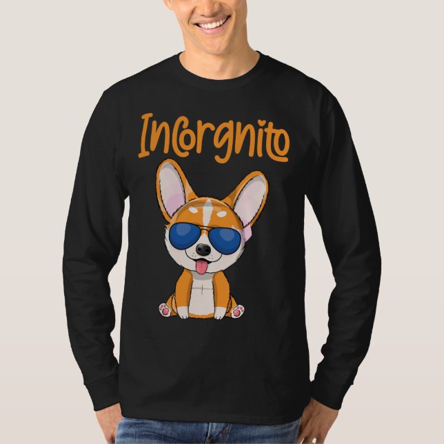 T-shirt Funny Corgi Incorgnito Dog (Devant)