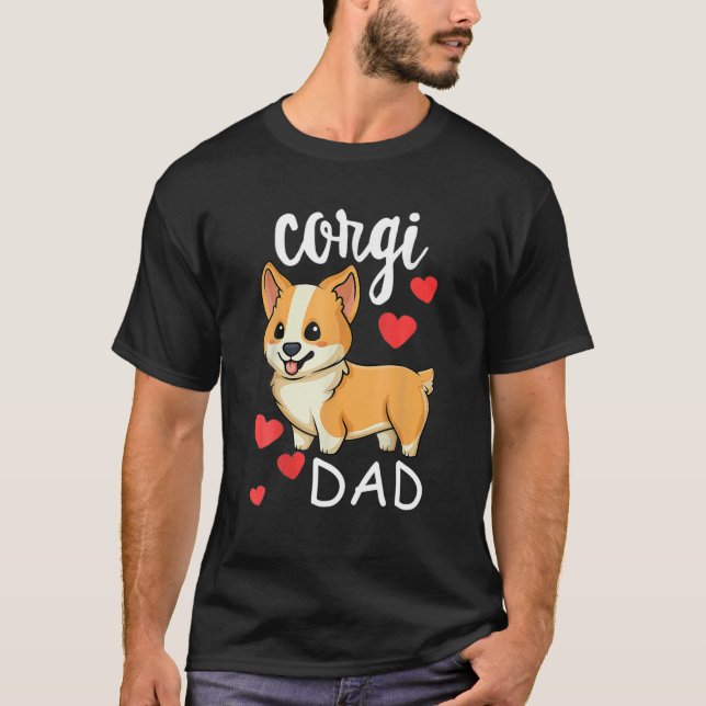 T-shirt Funny Corgi papa Fête des pères chien animal (Devant)