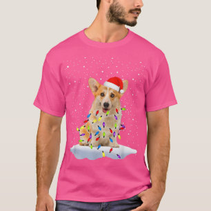 T-shirt Funny Corgi Père Noël lumières de Noël Amoureux de