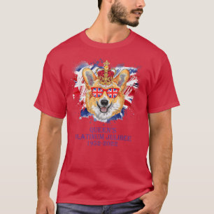 T-shirt Funny Corgi Queens Platinum Jubilé 19522022 Coeur
