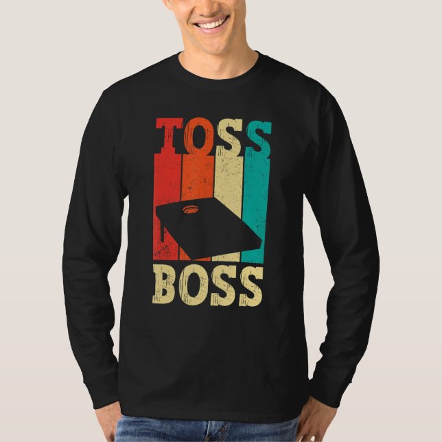 T-shirt Funny Cornhole Corn Hole Retro Toss Boss (Devant)