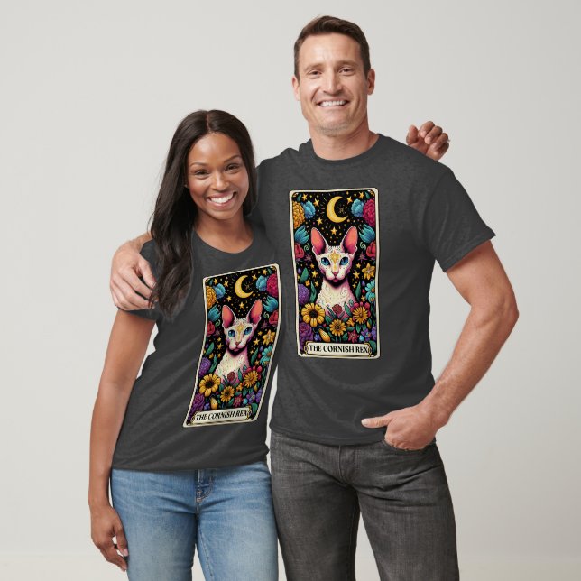 T-shirt Funny Cornish Rex Cat Carte Tarot (Unisexe)