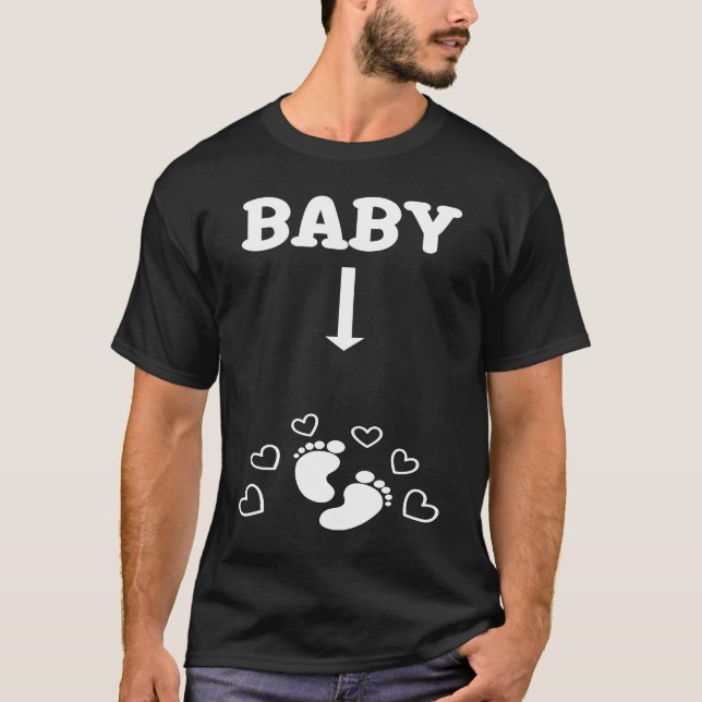 T-shirt Funny Couple Matching Pregnancy Baby Announcement  (Devant)