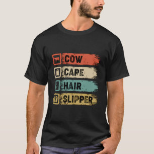 T-shirt Funny Cow Cape Hair Slipper Humour de théâtre musi