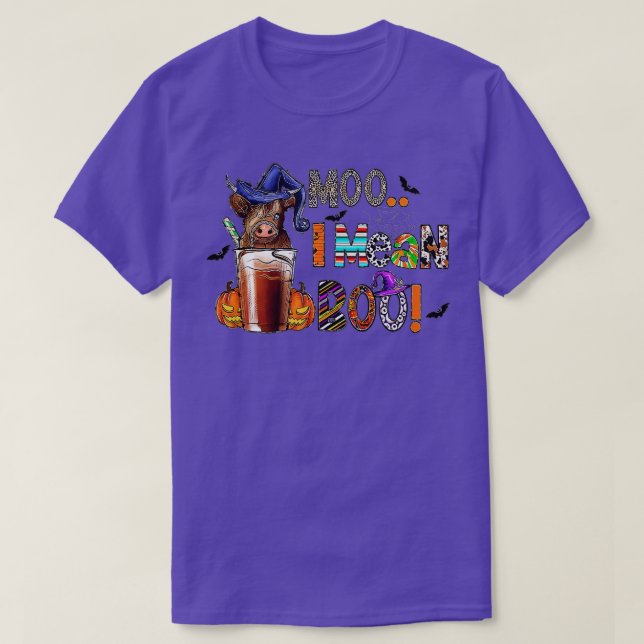 T-shirt Funny Cow Witch Halloween Moo I Mean Boo  - 13  (Design devant)