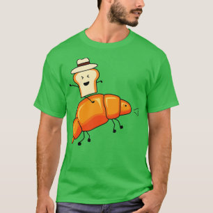 T-shirt Funny Cowboy Bread Toast Riding Croissant Horse