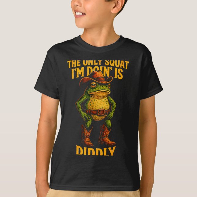 T-shirt Funny Cowboy Frog Graphic The Only Squat I’m Doin’ (Devant)