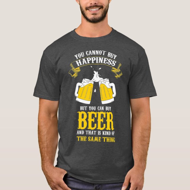 T-shirt Funny Craft bonheur bière clins de verres citation (Devant)