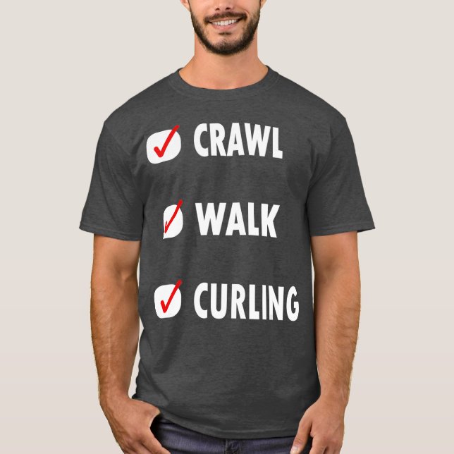 T-shirt Funny Crawl curling (Devant)