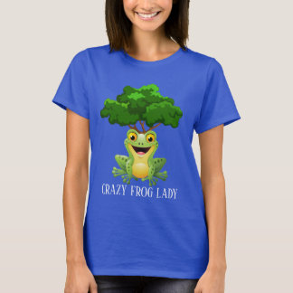 T-shirt Funny Crazy frog lady ajouter du texte