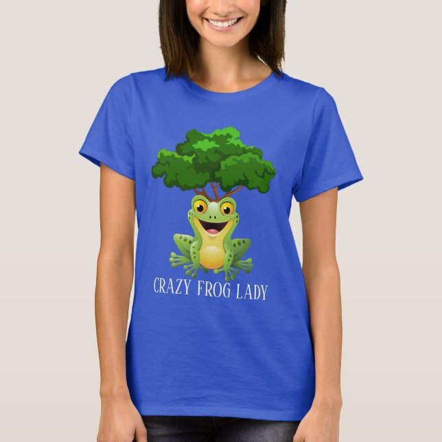 T-shirt Funny Crazy frog lady ajouter du texte (Devant)